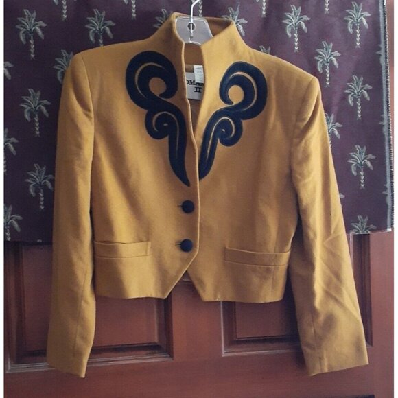 VTG Appliqued Blazer Jacket Romanoff 100% Wool Lined Made in Italy Matador 8 - Picture 12 of 13